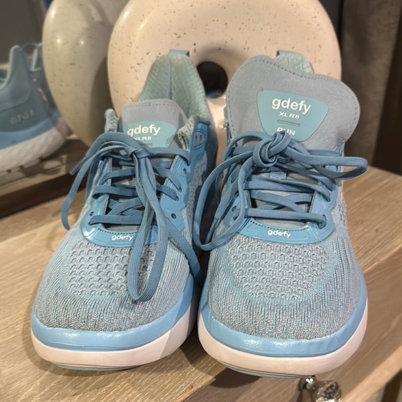 Blue Athletic Sneakers with White Midsole - Picture 5 of 9